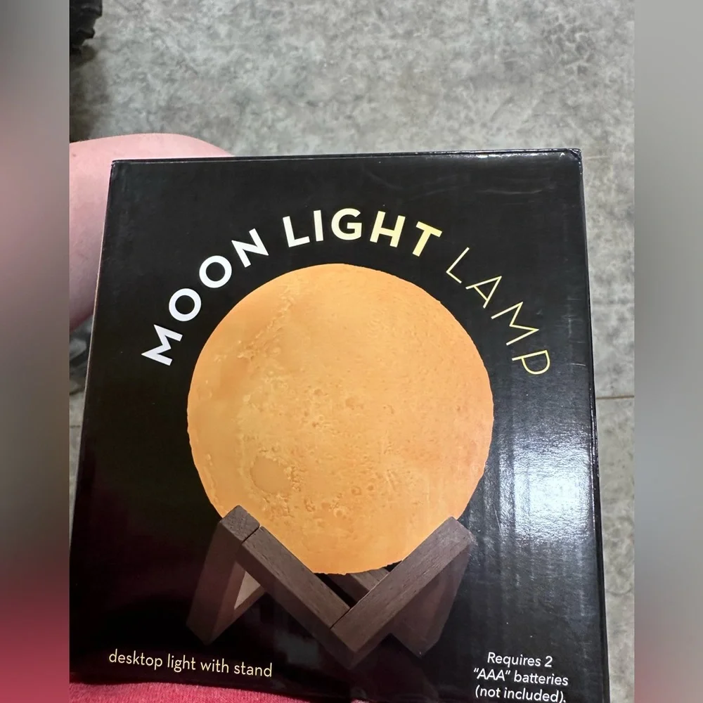 BMI Merchandise LED Wireless Moon Lamp with Wood Stand